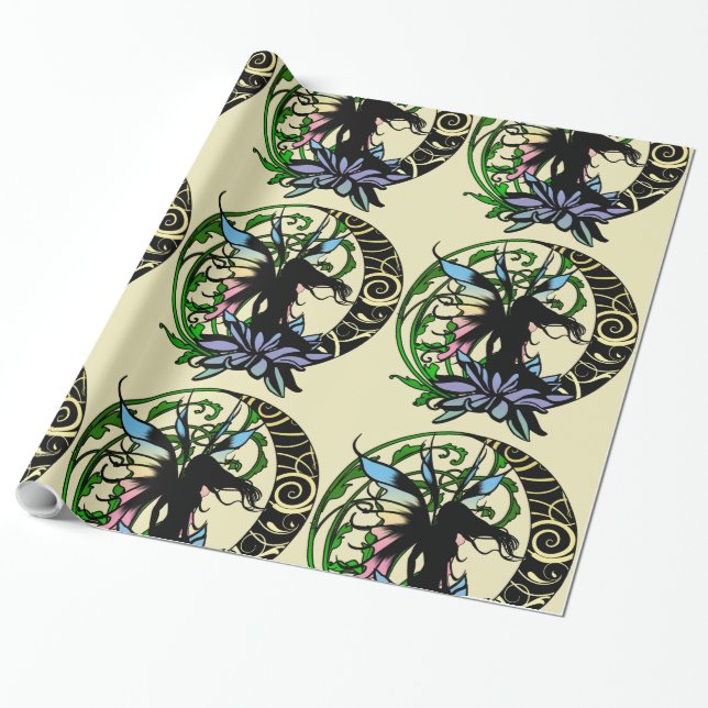 Lotus Shadow Fairy Wrapping Paper (Unrolled)