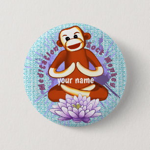 Lotus Sock Monkey  6 Cm Round Badge