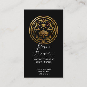 Lotus Stillness Golden Mandala Design Business Card