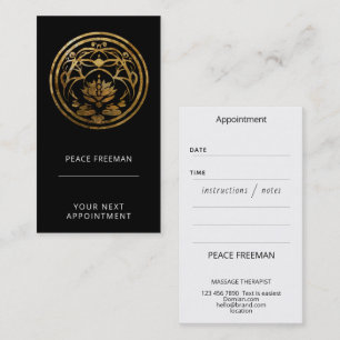 Lotus Stillness   Golden Mandala Design Business Card