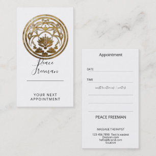 Lotus Stillness   Golden Mandala Design Business Card