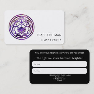 Lotus Stillness Purple Mandala Design Business Card