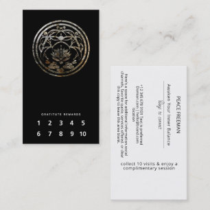 Lotus Stillness Silver Mandala Design Business Card
