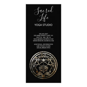 Lotus Stillness Silver Mandala Design Rack Card