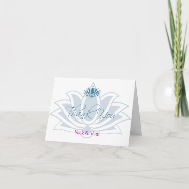 Lotus Thank You personalised Note Card (Front)