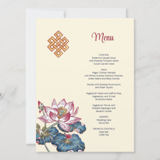 Lotus Tibetan Art Style Wedding Invitation