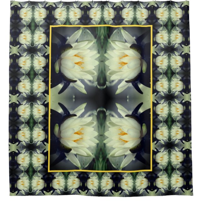 Lotus Water Lily Flower Abstract  Shower Curtain (Front)