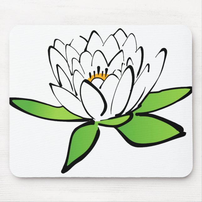 Lotus Water Lily Flower Bloom Blossom Mouse Pad (Front)