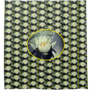 Lotus Water Lily Flower Pattern   Shower Curtain