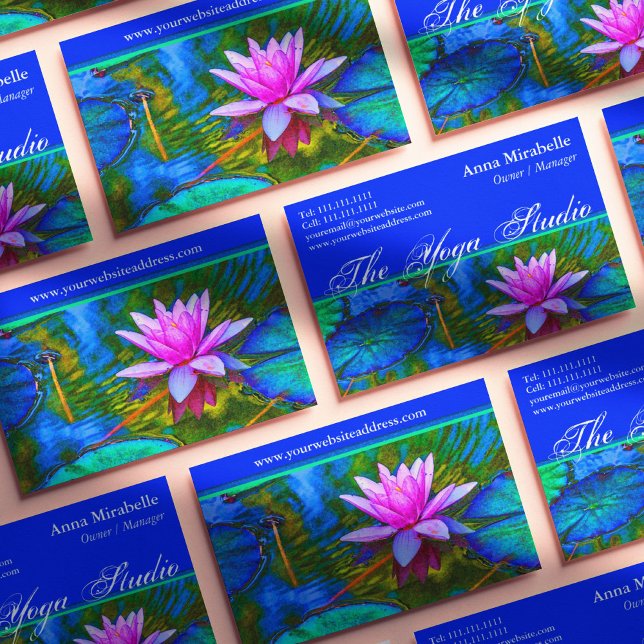 Lotus Waterlily Yoga Studio Spa Beauty Salon Business Card (Creator Uploaded)