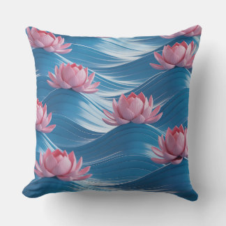 Lotus Wave Relief 3D Batik Motif Cushion