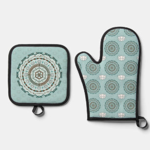 Lotus Weave Oven Mitt & Pot Holder Set