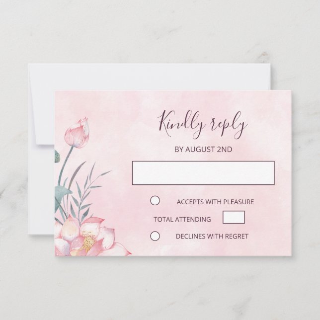 Lotus  Wedding RSVP (Front)
