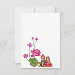 Lotus wedding  RSVP card