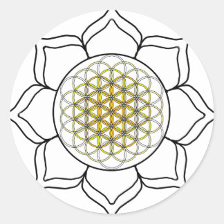 Lotus White2 Classic Round Sticker