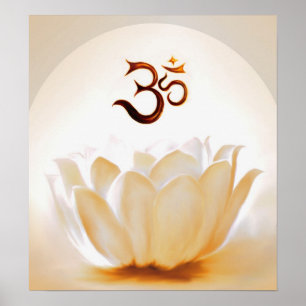Lotus with Om Poster