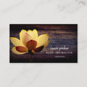 Lotus Yoga Instructor Meditation Zen Vintage Wood Business Card