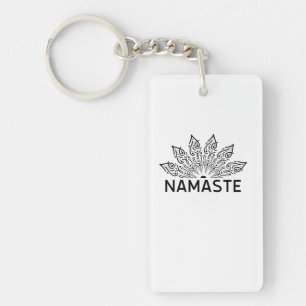 lotus yoga mandala flower namaste key ring