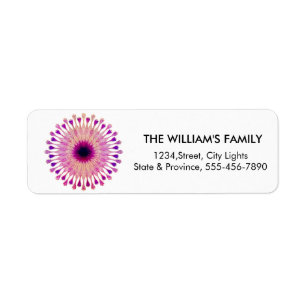 Lotus Yoga Meditation Floral Swirl Return Labels