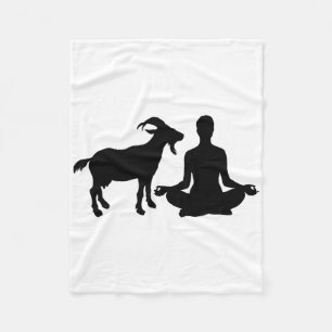 Lotus Yoga Pose Goat Yoga Fleece Blanket
