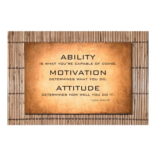 Lou Holtz motivational quote and bamboo background Photo Print (Front)