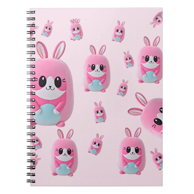 "Lou Lou". A cuddly, pink creature Notebook (Front)