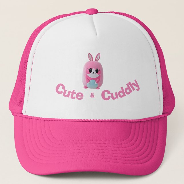 "Lou Lou". A cuddly, pink creature Trucker Hat (Front)