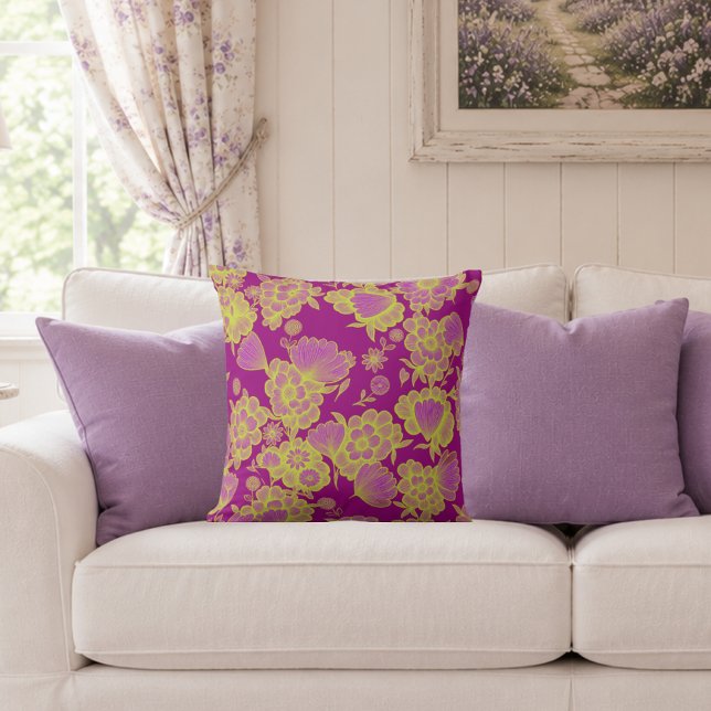 Lou Pop 💜💛 Baroque Floral Cushion (Creator Uploaded)