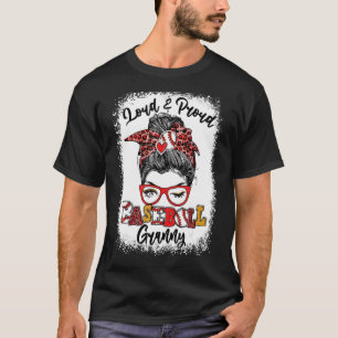 Loud And Proud Baseball Granny Messy Bun Bleached T-Shirt