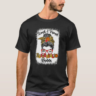 Loud And Proud Basketball Nanna Messy Bun Bleached T-Shirt
