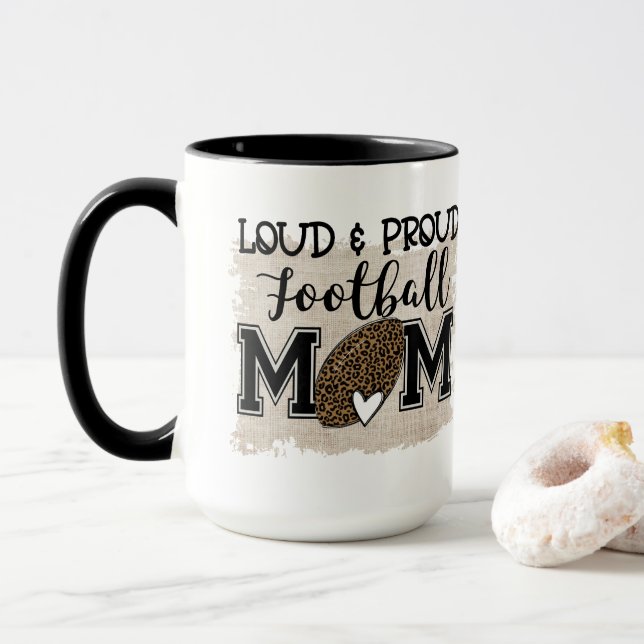 Loud and Proud Football Mum Mug (With Donut)