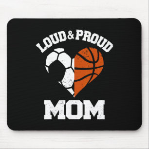 Loud And Proud Mum Soccer Sketll Heart Sports Mum  Mouse Pad