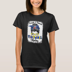Loud And Proud Volleyball Mummy Messy Bun Bleached T-Shirt