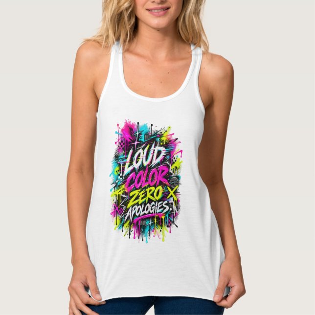 Loud Colour Zero Apologies Neon Graffiti Singlet (Front)