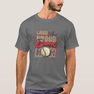 Loud Proud Baseball Mum Leopard Softball Player Mo T-Shirt