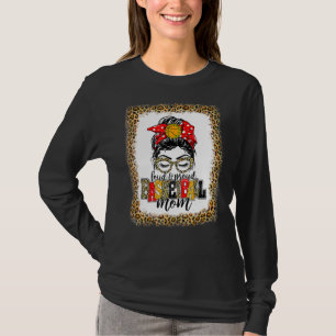 Loud & Proud Basketball Mum Messy Bun Leopard Moth T-Shirt