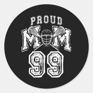 Loud Proud Lacrosse Mum Number Player 99 Mama Fami Classic Round Sticker