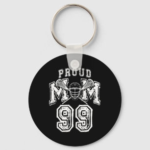 Loud Proud Lacrosse Mum Number Player 99 Mama Fami Key Ring