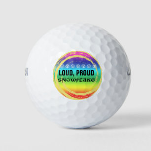 Loud Proud Snowflake Rainbow Colours Golf Balls