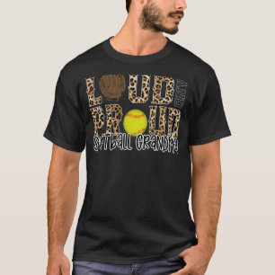 Loud Proud Softball Grandma Leopard Softball Nana T-Shirt