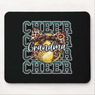 Loud Proud Sport Softll Cheer Grandma Leopard Bow Mouse Pad