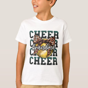 Loud Proud Sport Softll Cheer Grandma Leopard Bow  T-Shirt