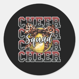Loud Proud Sport Softll Cheer Squad Crew Leopard B Classic Round Sticker