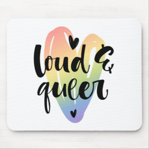 Loud & Queer Watercolor Heart Mouse Pad
