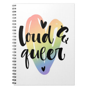 Loud & Queer   Watercolor Heart Notebook