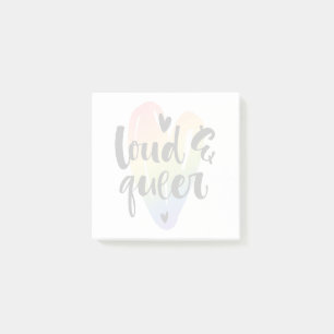 Loud & Queer Watercolor Heart Post-it Notes