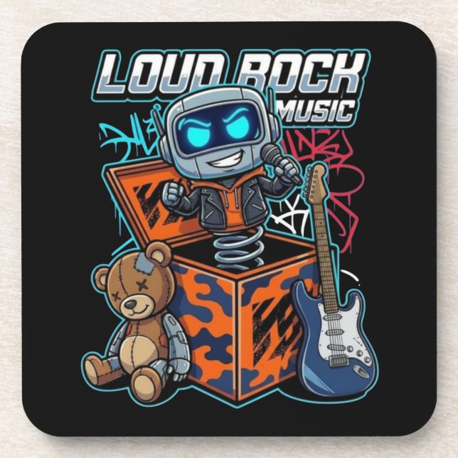 Loud Rock Music Robot Coaster (Front)