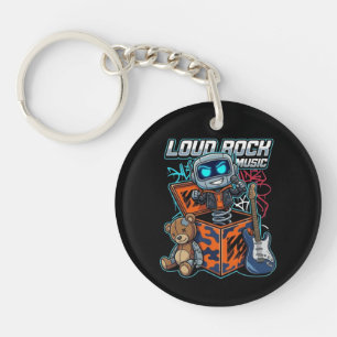 Loud Rock Music Robot Key Ring