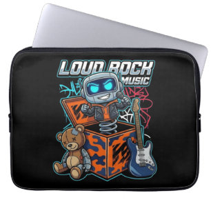 Loud Rock Music Robot Laptop Sleeve