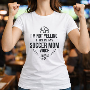 Loud Soccer Mum Voice Typography T-Shirt